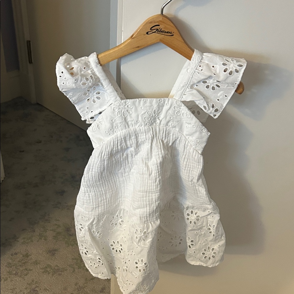 Zara White Eyelet Dress for Kids size 4